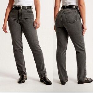 Abercrombie & Fitch Women's Ultra High Rise Straight Jeans Faded Black Size 6